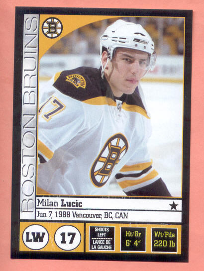 2008 PANINI #18-Milan Lucic - NHL Hockey Stickers
