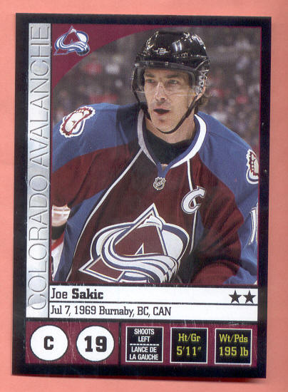 2008 PANINI #169-Joe Sakic - NHL Hockey Stickers